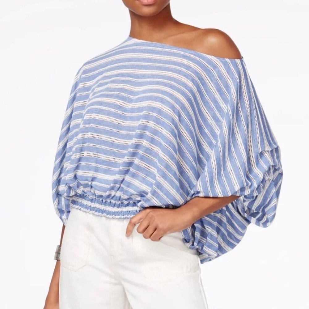 Free People Azelea Crochet & Stripe Top XS